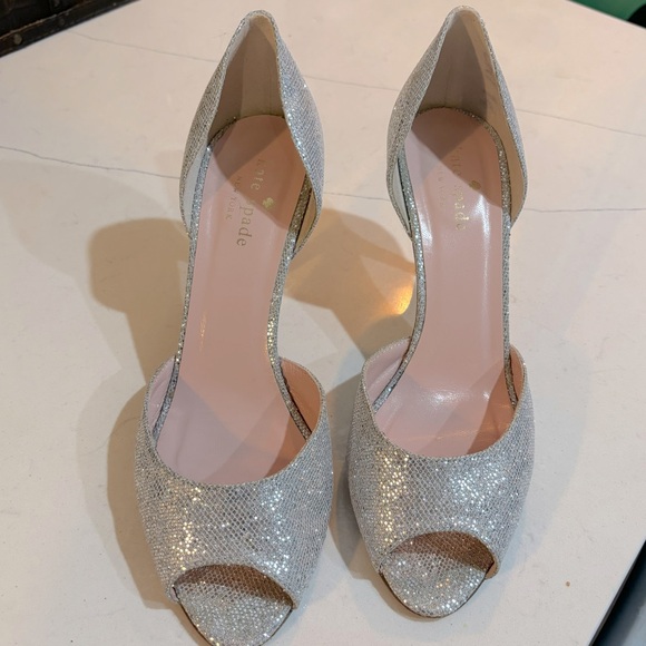 Kate Spade dress shoes, silver sparkle, size 7 - Picture 1 of 9